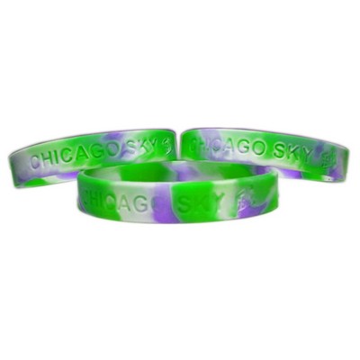 Swirled and Debossed Silicone Bracelet