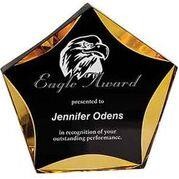 Luminary Star Black/Gold Acrylic Award - 5-1/4" x 6"