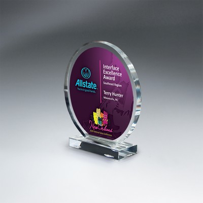 Small Clear Acrylic Circle on Clear Base