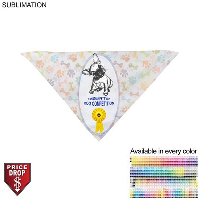 Large Dog Bandana, Stitched Edges, Sublimated Edge to Edge (Decorated in Canada) (32"x22"x22")
