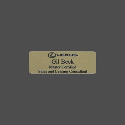 Gold Satin Metal Name Badge (1"x3")