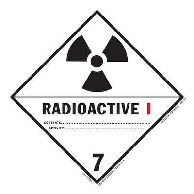 Radioactive I Class 7 HazMat Vinyl Labels - 4" x 4"