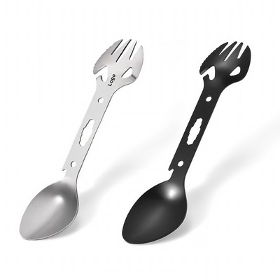 8IN1 Camping Spork Combo Utensil with Bottle Opener Survival Multitool