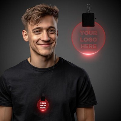 2 1/2" Laser Engraved Red Light-Up Medallion
