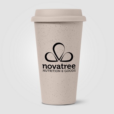 Equator - 9 oz. Double Wall Ceramic Tumbler with Silicone Lid - Silkscreen
