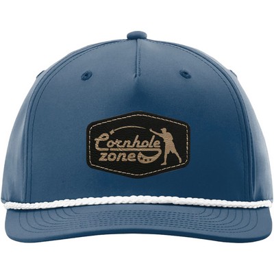 Richardson 258 Five Panel Rope Cap w/Leatherette Adhesive Patches or Embroidery