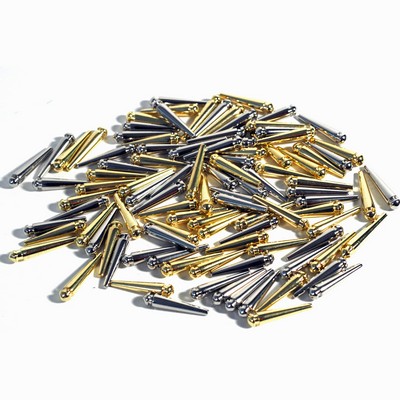 Premium Tapered Easy Grip Cribbage Pegs - Set of 100 (Brass & Chrome)