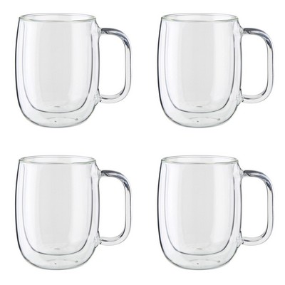Zwilling Sorrento 4Pc Double Wall Glass Coffee Mug Set