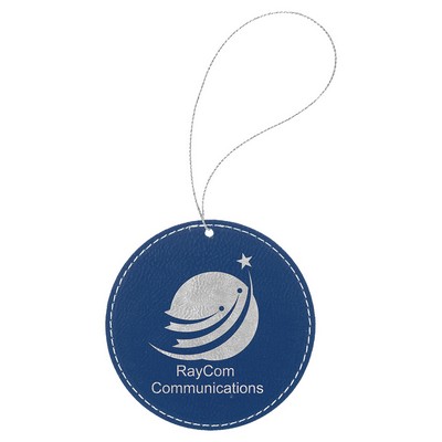 Round Leatherette Ornament with String