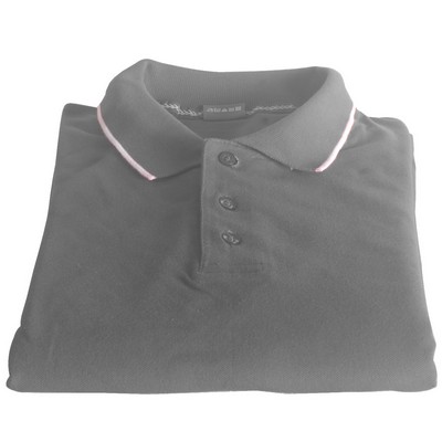 Polo Cotton Airtex Tipped Collar Grey -XS - 5XLT