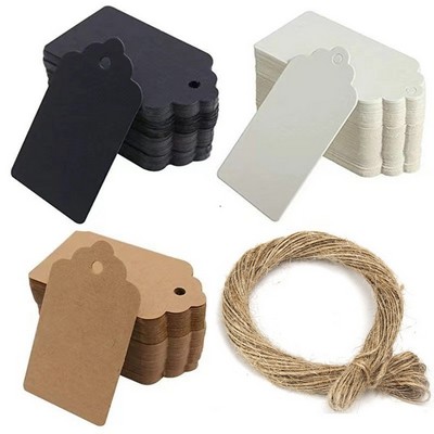 Kraft Paper Blank Gift Tags with Jute String for Cards and Bookmarks