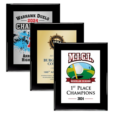 10 1/2" x 13" Black Piano Finish Plaque w/ Full Color Sublimated Imprint