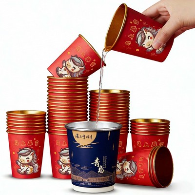 Disposable Thickened Paper Cups with Gold Foil Inside