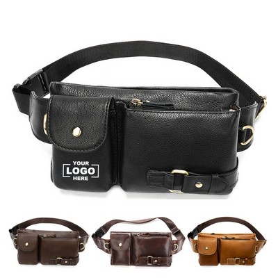 Leather Crossbody Sling Chest Bag