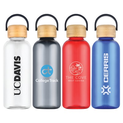Traveler 21 oz. RPET Plastic Bottle w/ Bamboo Lid