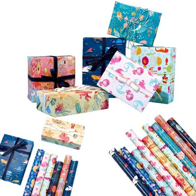 27" W*10' L Custom Printed Gift Wrapping Paper Sheets