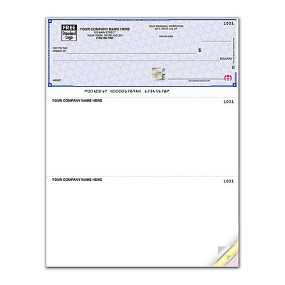 Lined High Security Multi-Purpose Laser Top Checks (3 Part)