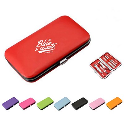 7-in-1 Manicure Set with Leather Box