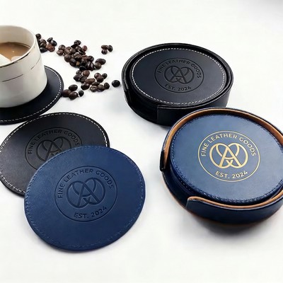 Custom Drinkware Leather Coaster