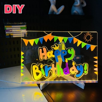 DIY Children's LED acrylic Note/drawing Board with Colors