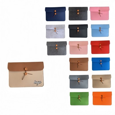 Eco Friendly A4 Felt Document Bag with Snap Button for Office Meetings
