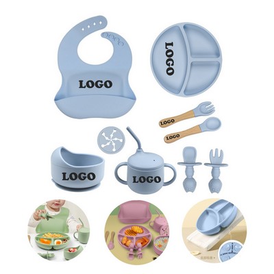 Silicone Baby Feeding 9Pcs Tableware Set