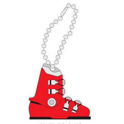 Ski Boot Promotional Key Chain w/ Black Back (8 Square Inch)