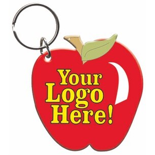 Apple Key Chain w/Clear Mirrored Back (12 Square Inch)
