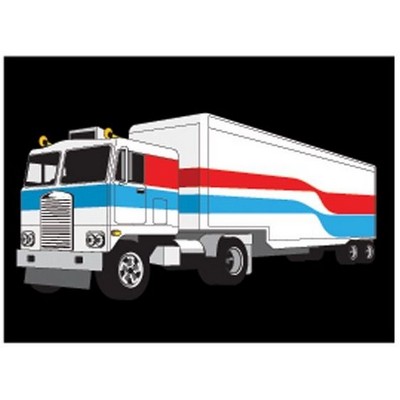Semi Truck Rectangle Metal Photo Magnet (2"x3")