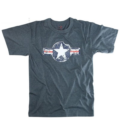 Vintage Blue Army Air Corp Military T-Shirt (S to XL)