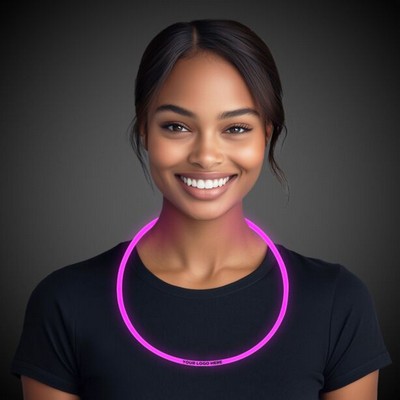 22" Single Color Superior Pink Glow Necklace(Blank)