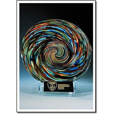Cathedral Art Glass Rondelle w/ Stand (14"x14")