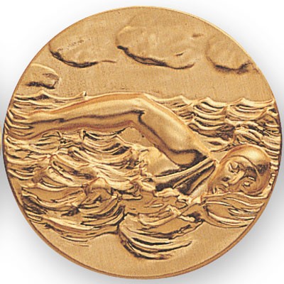 2" Swim Freestyle Female Stamped Medallion Insert Disc