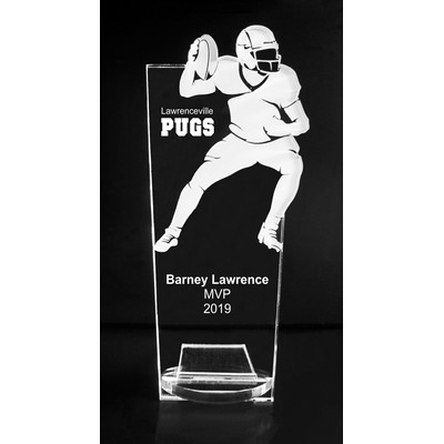 VALUE LINE! Acrylic Engraved Award - 7" Football Quarterback with Key Stand