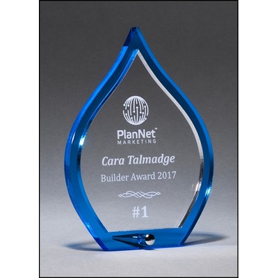 Blue Flame Acrylic with Clear Pop-Out Center 5-1/2 "W x 7-1/4 "H