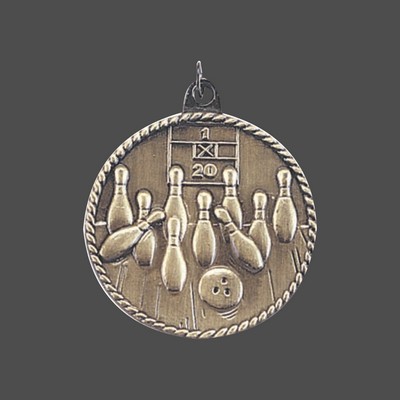 Gold Bowling Medal (2")