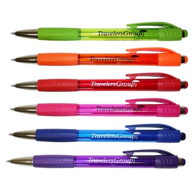 Mardi Gras Grip Pen w/Blue Ink