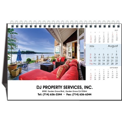 Home Design 2026 Desktop Calendar w/Full Color Hardboard Easel