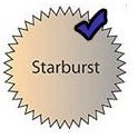 1 3/16" Starburst Embossed & Foil Hot Stamped Label