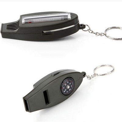 Survival Whistle With Compass Magnifying Glass Thermometer