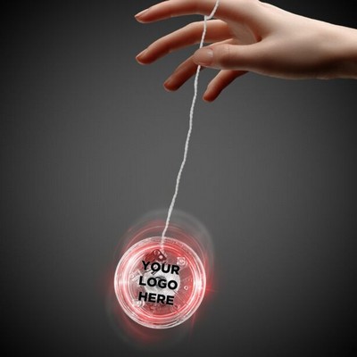 2" Digi-Printed Light-Up Clear Yo-Yo w/Red LED (Full Color)