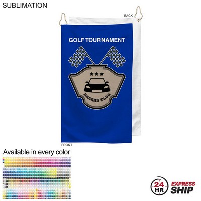 24 Hr Express Ship - Colored Microfiber Dri-Lite Terry Golf Towel, Finished, Sublimated (15"x25")