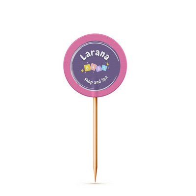 1.5" Dia. Custom Paper Toothpick Flags - Style E