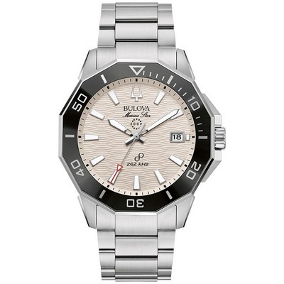 Bulova Watches Men's Marine Star Series C Stainless Steel Bracelet Watch White Dial