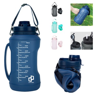 68Oz Collapsible Sports Bottle W/ Time Marker