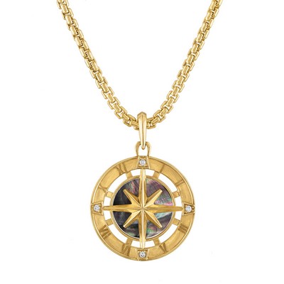 Bulova Jewelry Marine Star Sterling Silver Diamond Pendant