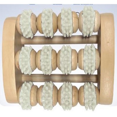 Health, Beauty & Fitness Wood Triple Bar Rolling Foot Massager