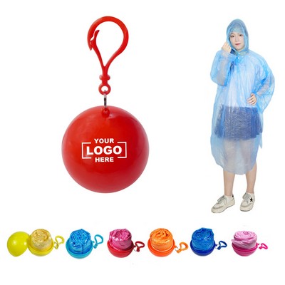 Portable Disposable Raincoat with Keychain