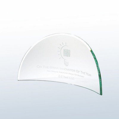 Jade Glass Beveled Moon - 7" x 14" x 3/16"