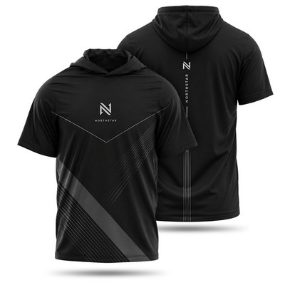 Unisex Premium Poly-Spandex Short Sleeve Hooded T-Shirt
